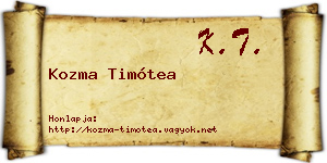 Kozma Timótea névjegykártya